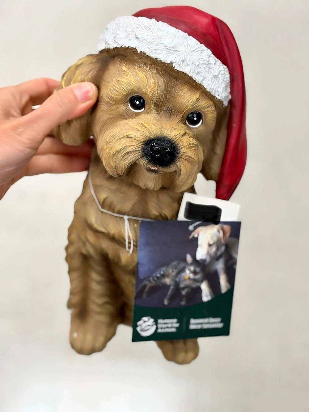 Brown & Red Santa Dog Holiday Decor